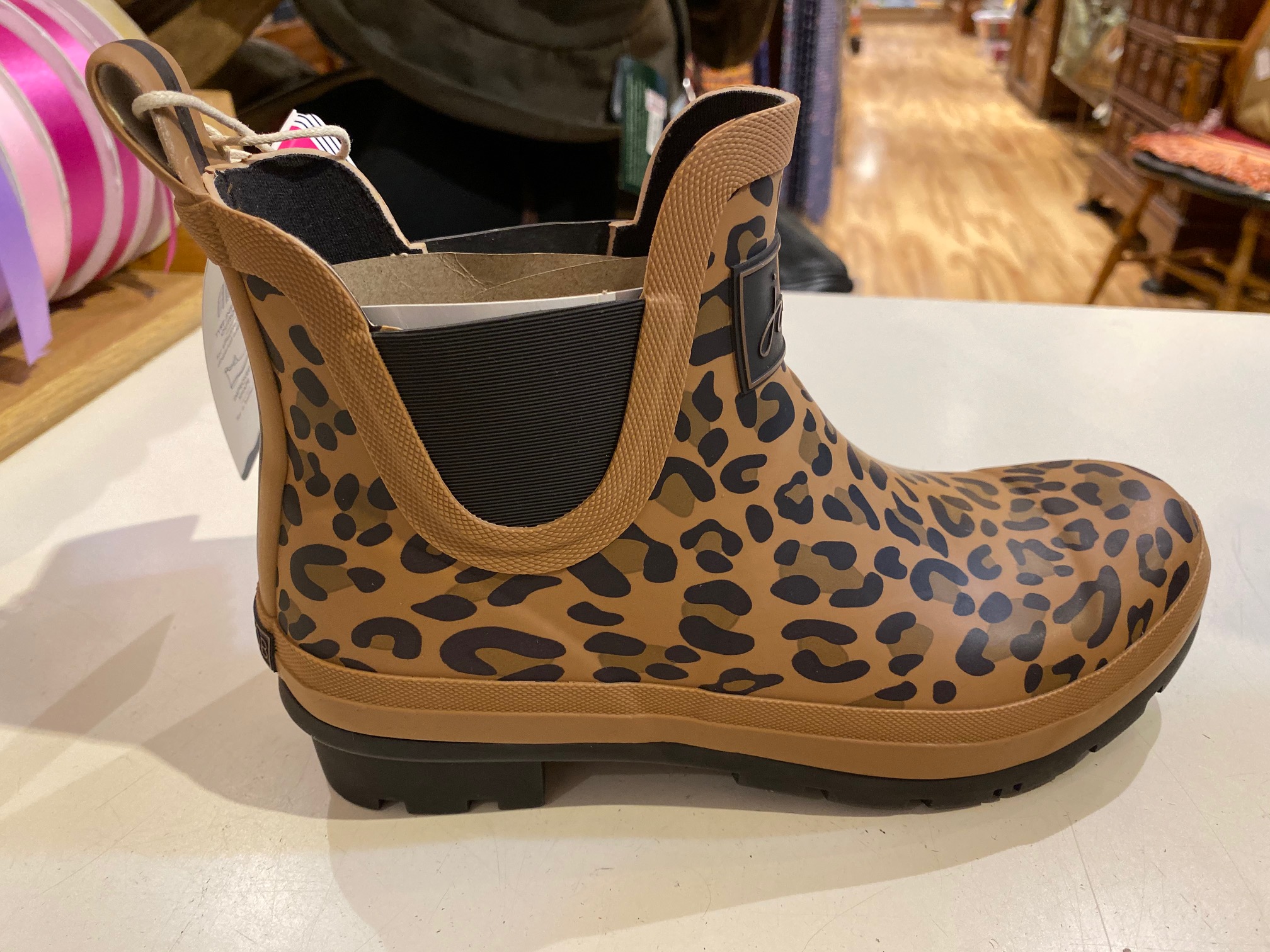joules leopard print ankle wellies